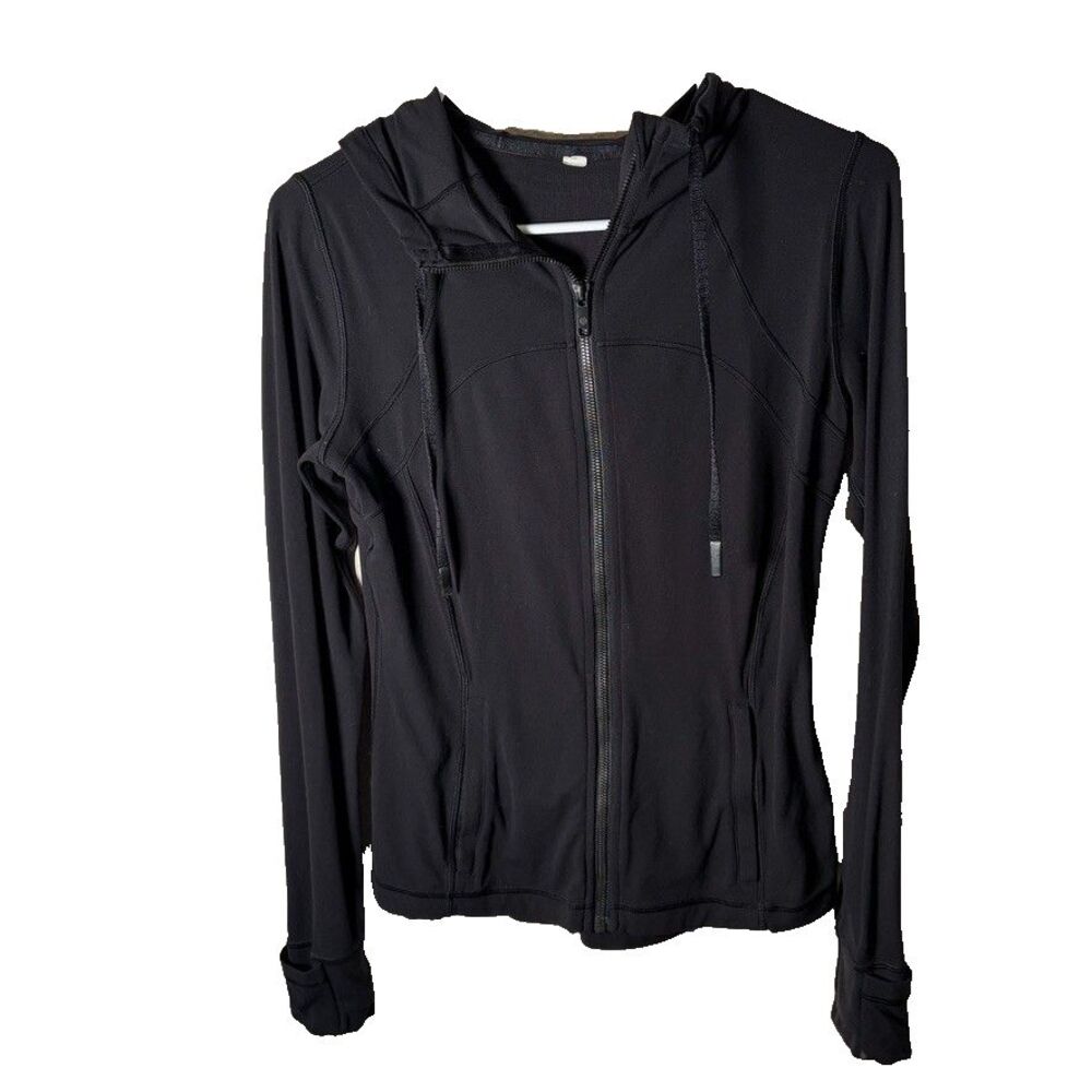 Lululemon Jacket Women's 8 Black Hoodie Full Zip Long Sleeve Athletic Active